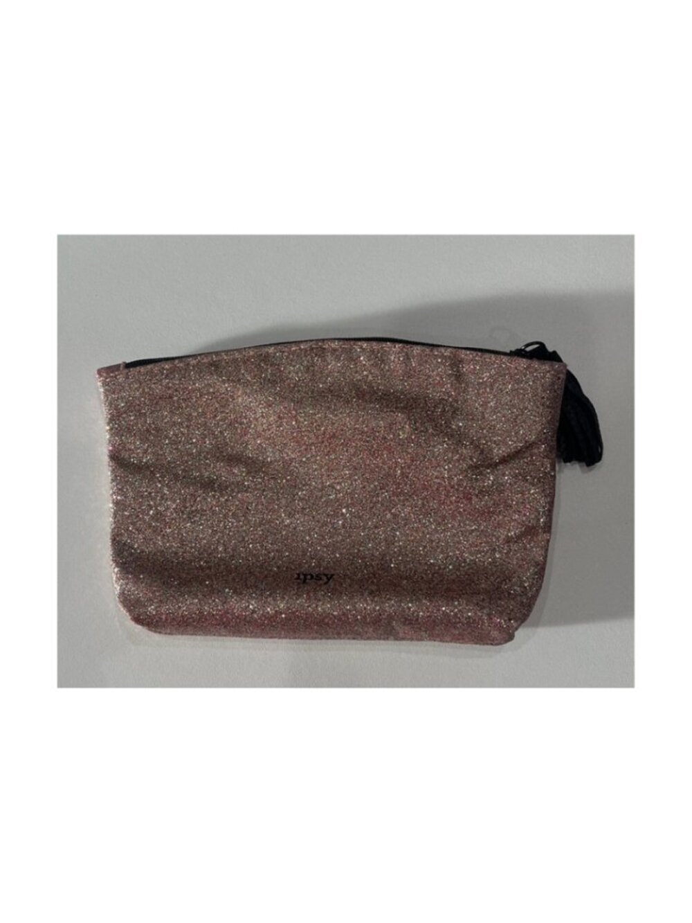 Sparkly rose-gold/pink glitter cosmetic pouch